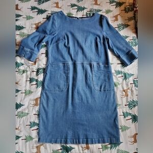Boden Blue Long Sleeve Denim Dress Size 10L